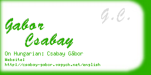 gabor csabay business card